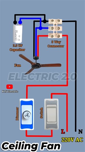 2.2K views · 23 reactions | Ceiling Fan 3 wire capacitor connection #electronic | Electric 2.0 | Facebook