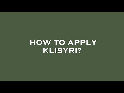 How to apply klisyri?