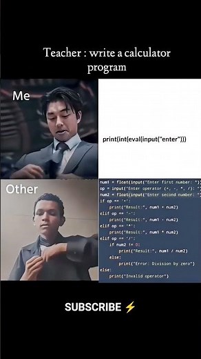 When Teacher Says Write a Calculator in Python 😂 | Easy vs Hard Method #pythonprogramming