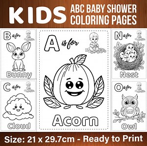 Printable ABC Alphabet Coloring Pages for Kids – Educational Letter Coloring Worksheets, Preschool Learning Book, Digital Coloring PDF - Etsy