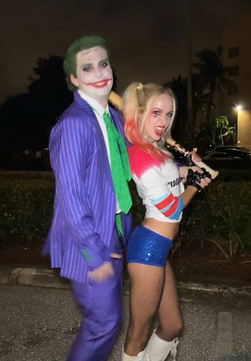 did we win this trend? #halloween #nataliereynolds #harleyquinn #joker #costume couple Halloween costume