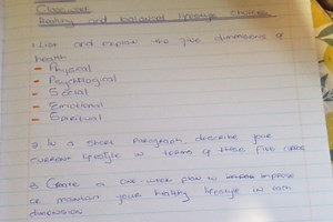 List and explain the five dimensions of health:   Physical   ... | Filo