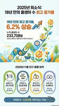 한국 출생률의 깜짝 반등 #한국출산율 #출생아수증가 #인구동향 #2025년인구 #합계출산율 #저출산극복 #깜짝반등 #혼인건수증가 #국가데이터처 #인구통계