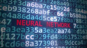 NEURAL NETWORK text and source code on the computer monitor
