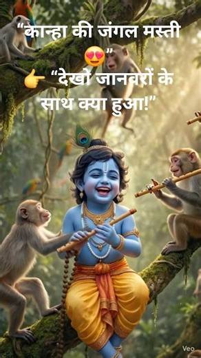 "जंगल में कान्हा की मधुर मस्ती"#KanhaLeela #KrishnaLove #NatureLove #PeacefulStory#AI#Short#Trending