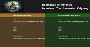Ancestors: The Humankind Odyssey Requisitos mínimos y recomendados 2026 - Prueba tu PC 🎮