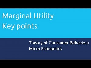 Key points on Marginal Utility | Theory of Consumer Behaviour | CA CPT | CS & CMA Foundation