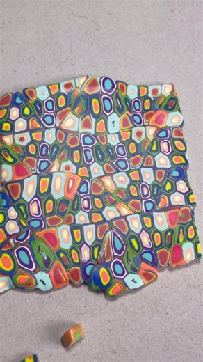 Polymer clay extruder cane with scraps | retro style