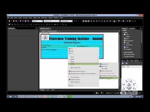 Working with tables in Microsoft Expression web 4