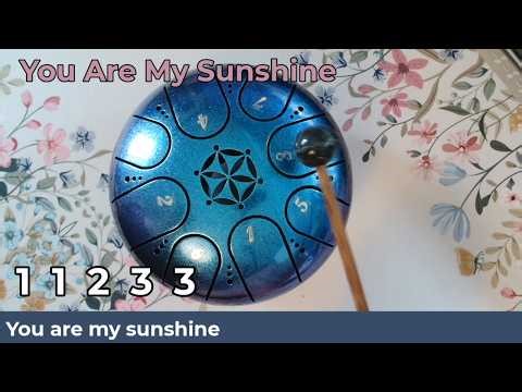 You Are My Sunshine ☀️ Tongue Drum Play Along | Easy Steel Drum Tutorials for Beginners | 8 Notes