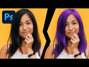 How To Change BLACK HAIR into Colour with Adobe Photoshop