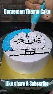 Kids Love This! Easy Doraemon Cake Decorating Tutorial 💙#shorts #cakedecorating #doraemoncake #cake