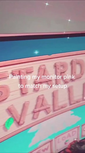 Painting my pc monitor pink for my kawaii setup 💕 #gamergirl #aesthetic #pink #kawaii #diy #kawaiiaesthetic