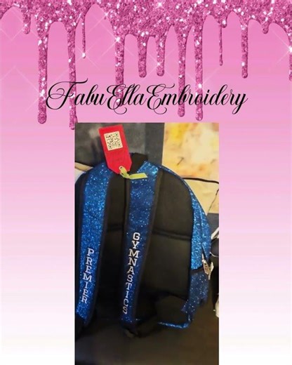 Blue Glitter Backpack For Gymnast