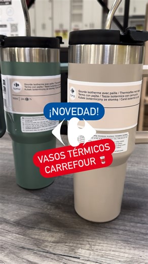 ¡Nuevos vasos térmicos Carrefour! 🥤🤩 Súper livianos y prácticos ¡Para llevar a donde quieras! 😉 Mirá el video y enterate de todas sus características 😁 Elegí tu color favorito de nuestras 3 variedades y adquirilo en nuestros hipermercados 🥳 Mencioná a la persona que no puede quedarse sin su vaso térmico en esta primavera 🌼 | Carrefour