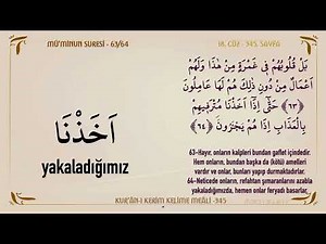 KUR'AN-I KERİM KELİME MEALİ 345 | MÜMİNUN SURESİ 60 - 74 (18. CÜZ)