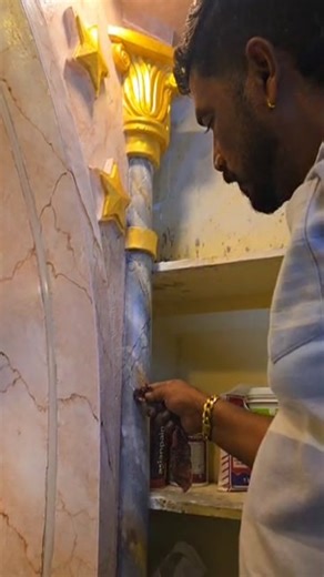 Marble design live மாதா கோவில் பீடம் மார்வெல் டிசைன் வொர்க் #marbledesign #live #style #dhanacolourideas🖌️🏠🎨 #painter | Dhana Colour Ideas