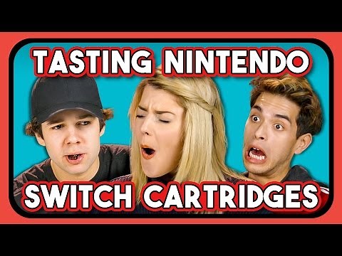 YOUTUBERS REACT TO TASTING NINTENDO SWITCH CARTRIDGES