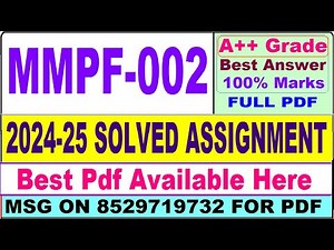MMPF 002 solved assignment 2024-25 || mmpf 002 solved assignment 2025 || ignou MBA mmpf2 2025