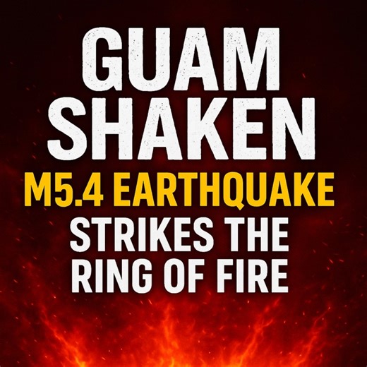 ⚡ Magnitude 5.4 Earthquake Strikes Near Guam 🌏 A strong magnitude 5.4 earthquake hit north of Yigo Village, Guam, at 8:53 a.m. local time on Monday, November 10. The quake originated in the Philippine Sea about 24 kilometers north of the island at a depth of 103 kilometers. Residents across Guam reported sharp, rolling motion lasting several seconds. No tsunami alerts have been issued, but regional sensors confirm the event’s energy propagated along the southern section of the Pacific Ring of F