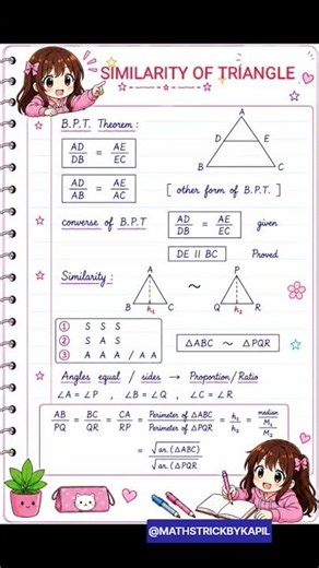Similarity of Triangles🔥BPT Theorem + Converse + All Criteria #ssc #class10 #railway#shorts #ssccgl