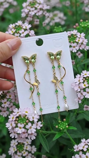 Lindos Brincos Borboleta Verde Fada Com Zirconias longo 💚 #butterfly #brincos #acessorios #acessoriosfemininos #fairy