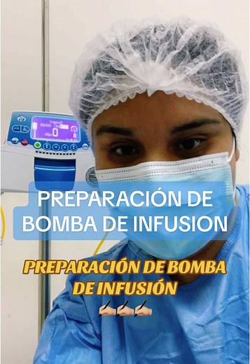 Preparación de bomba de infusión para estudiantes de enfermería