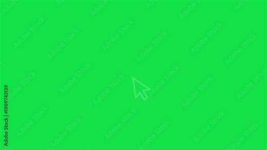 mouse cursor click and double click animation with alpha channel. animated pointer cursor with click impact circle effect. ui mouse pointer clicking animation with transparent green background.