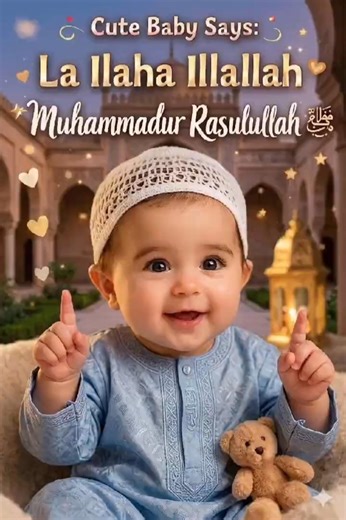 La Ilaha Illallah Muhammadur Rasulullah ﷺ | Cute Baby Zikr | Islamic Vibes #islamicshorts #ytshorts