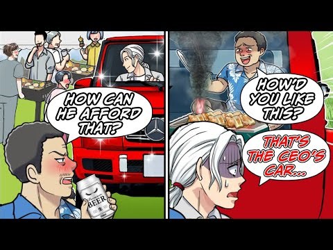 Egotistical boss grills some barbecue in a luxury car, thinking it's mine, but he's SO fired now...