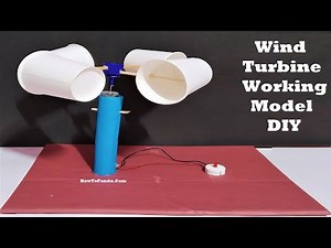 How to make working model of a wind turbine from cardboard | science project | howtofunda