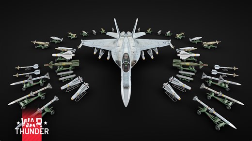 🦅 🇺🇸 The F/A-18E Super Hornet is a major update of the F/A-18C, featuring a 90% redesigned airframe, a new radar, larger fuel tanks, and new engines. - 11 weapon hardpoints - AESA radar - Up to 12 ARH missiles https://wt.link/Super_Hornet | War Thunder
