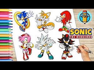 Draw and Color the Characters from SONIC THE HEDGEHOG 🔵🦔 | Drawings for KIDS