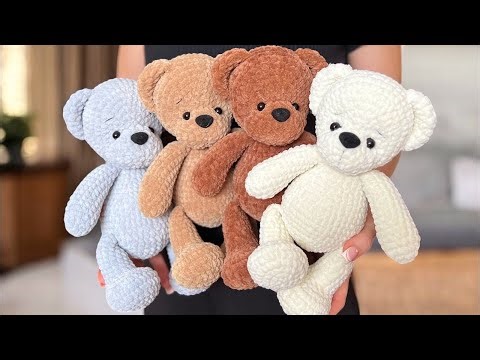 🧸 Milky Teddy Bear Crochet | Plush Bear 26 cm (10”) | Full Tutorial & pattern in one video