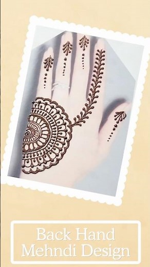 Easy Back Hand Mehndi Design for Beginners | Simple & Beautiful #shorts
