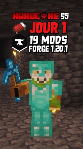 📅 Jour 1 S5 Hardcore ou j'ajoute vos mods sur ma survie MINECRAFT #shorts