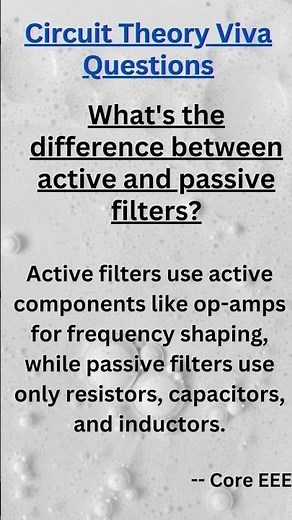 Active vs. Passive Filters: Frequency Shaping Insights #engineering #electronic#circuit