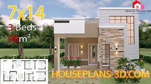 House Design plans 7x14 with 3 Bedrooms - SamPhoas Plan