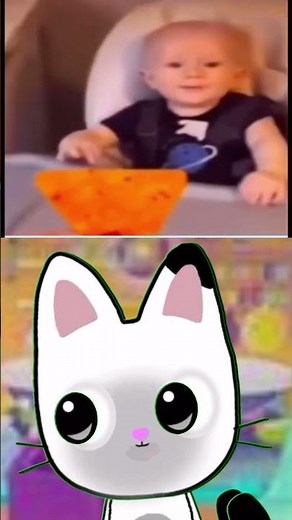 The baby likes a chip (pandy paws from gabby’s dollhouse)