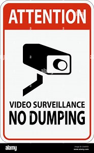 Attention Sign Video Surveillance, No Dumping Stock Vector Image & Art - Alamy