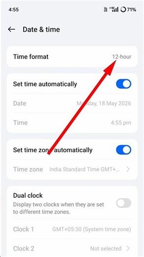 12 hour time set #shorts #mobiletips #time #settings #mobile #timing