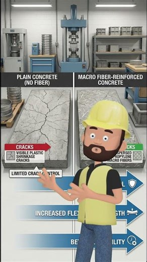 Macro fiber advantage in concrete