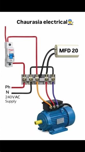 Single phase motor connection #viral #electrician #electric #btech #engeering #electrical #edit