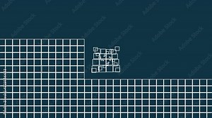 4k abstract Square matrix generation process-tech web background.
