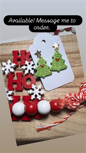 Christmas Tree, Clay Earrings - Etsy