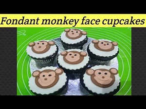 How to make Monkey face 🐵 cupcakes,fondant cupcake toppers