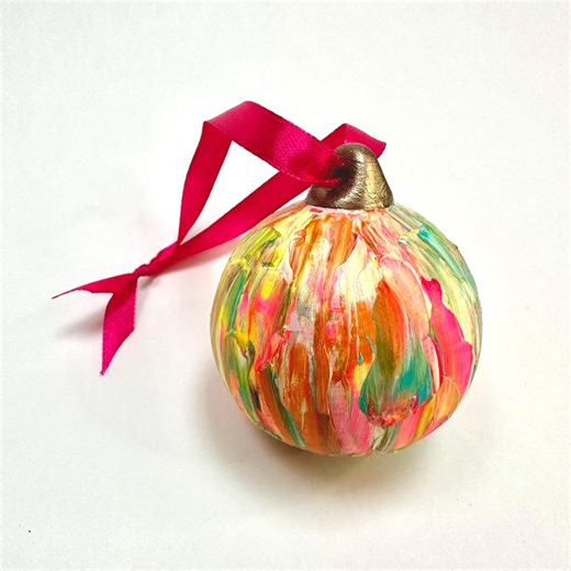 Hand Painted Abstract Ceramic Christmas Bauble - Etsy