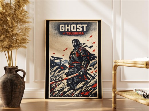 Ghost of Tsushima Poster, Retro Sci-fi Game Art (digital Download Option Available) - Etsy
