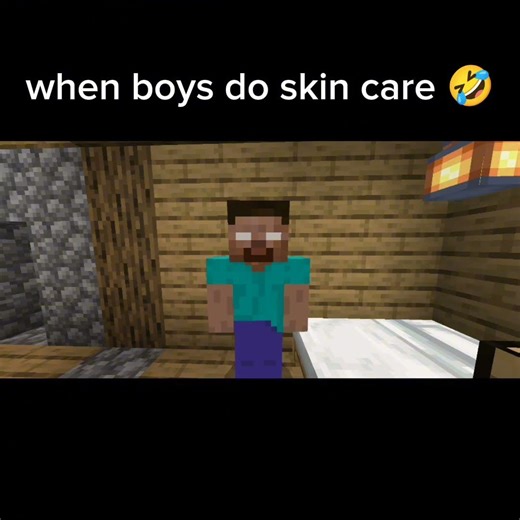 when boys do skin care 🤣 #minecraft #shorts