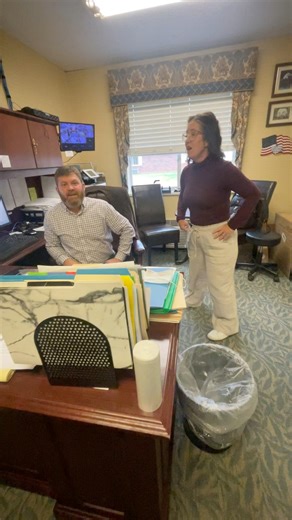 The Activity Director trying to explain the Administrator of her latest party extravaganza idea 🫣🤷🏻‍♀️🤣 #activitydirector #partyplanning #administratorlife #workhumor #seniorliving #eventideas #makingmemories #caregiverlife #funnyreactions #celebrationtime #video | Laurel Creek Health & Rehabilitation